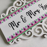 Minimal Dot Mandala Border Cutwork Nameplate – Customizable