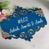 Minimal Corner Dot Mandala Cutwork Nameplate