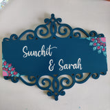 Minimal Corner Dot Mandala Cutwork Nameplate