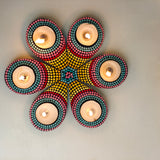 Tealight Holders Rangoli Style - Blue Shades