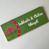 Custom Family Nameplate with Lotus & Border Design