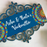 Turquoise Semi- Dot Mandala Cutwork Nameplate – Customizable