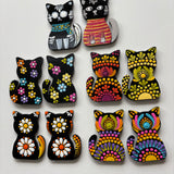 Whisker Wonders – Hand-Painted Dot Mandala Cat Magnets