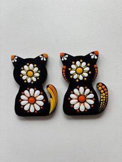 Whisker Wonders – Hand-Painted Dot Mandala Cat Magnets