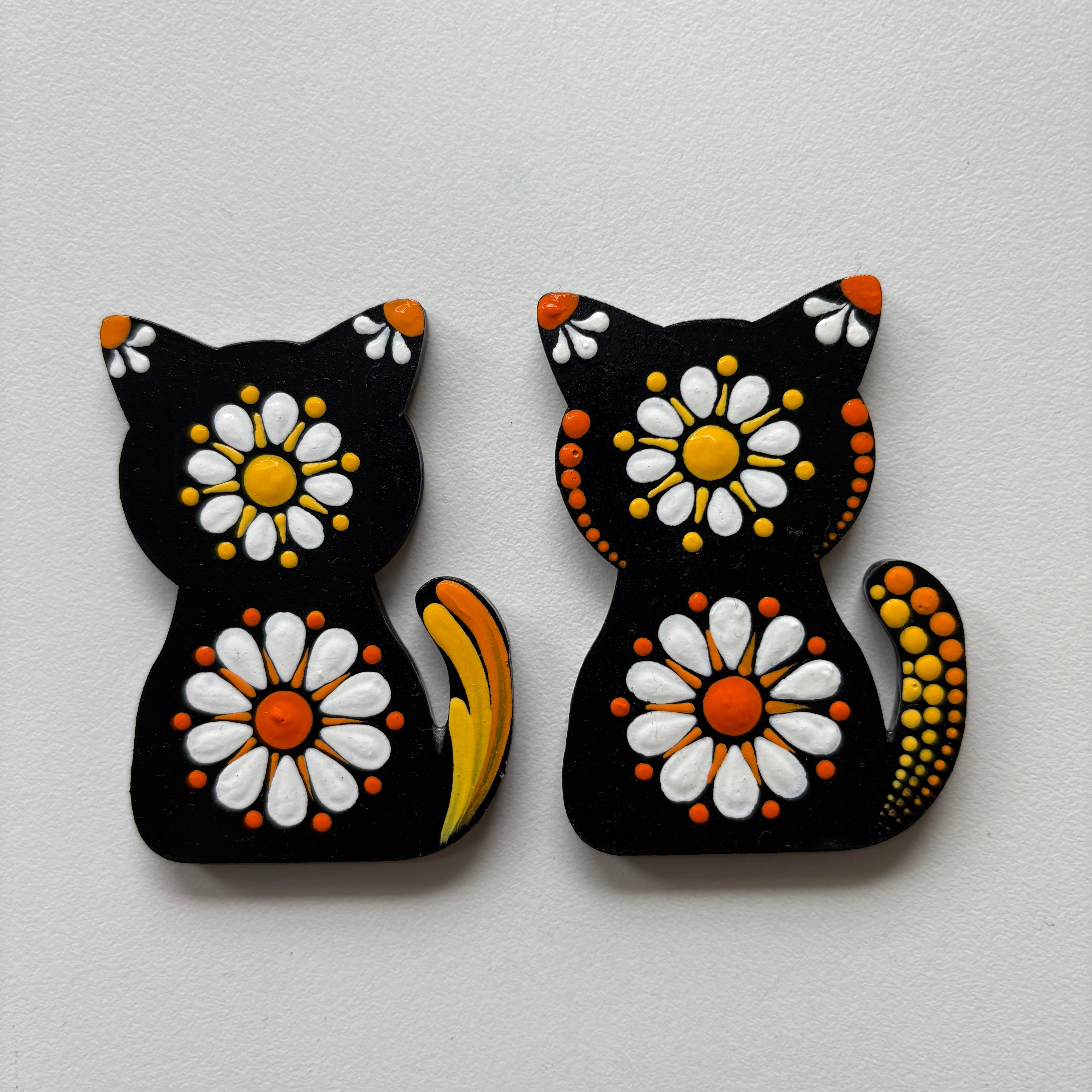 Whisker Wonders – Hand-Painted Dot Mandala Cat Magnets