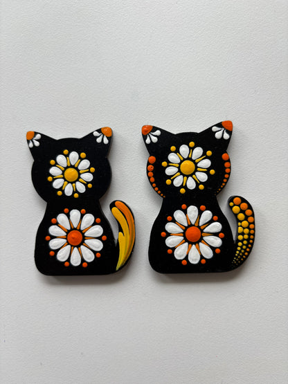 Whisker Wonders – Hand-Painted Dot Mandala Cat Magnets