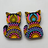 Whisker Wonders – Hand-Painted Dot Mandala Cat Magnets