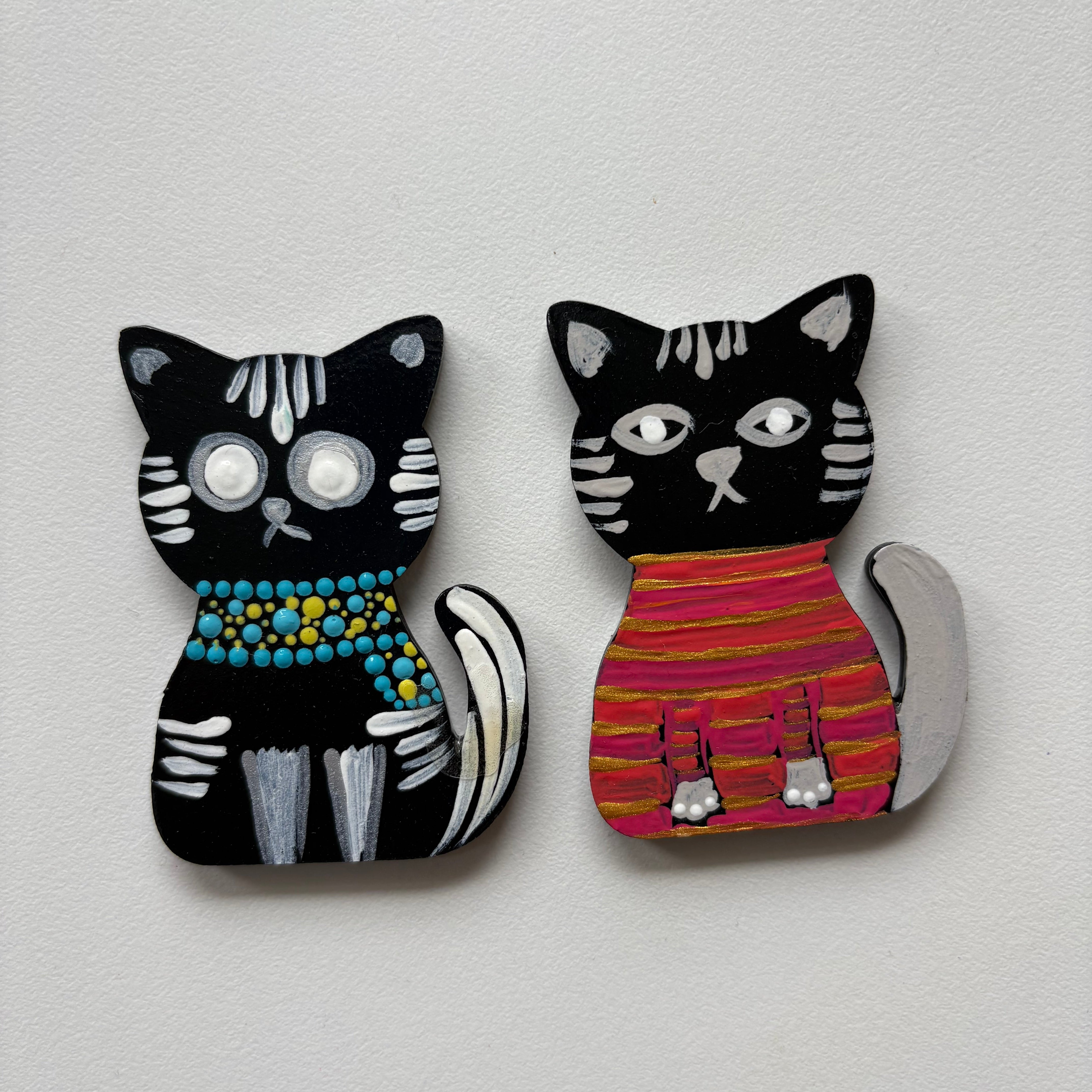 Whisker Wonders – Hand-Painted Dot Mandala Cat Magnets