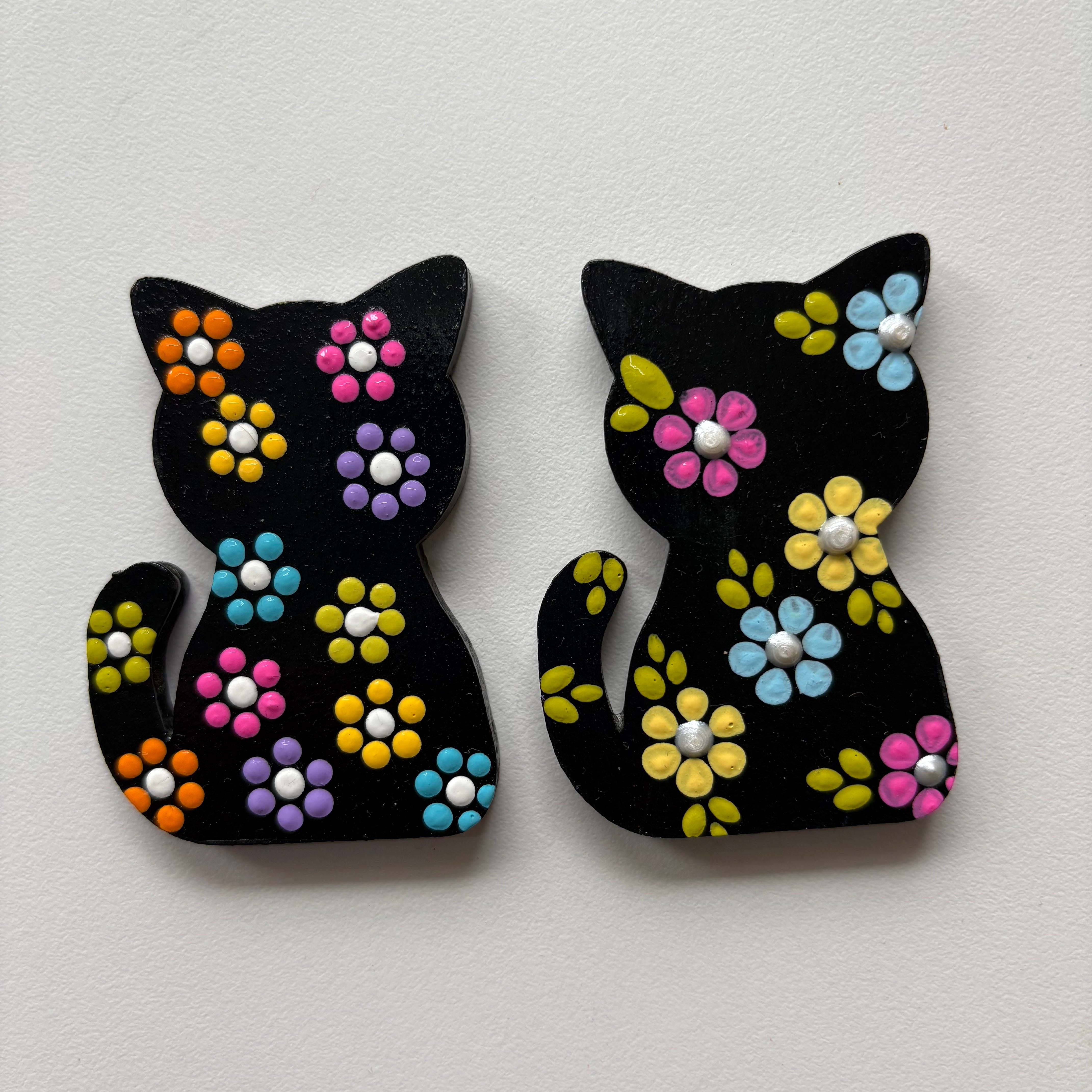 Whisker Wonders – Hand-Painted Dot Mandala Cat Magnets