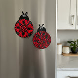 Ladybug Love – Handcrafted Mandala Dot Art Magnets