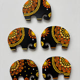 “Joyful Elephants – Hand-Painted Mandala Dot Art Magnets”