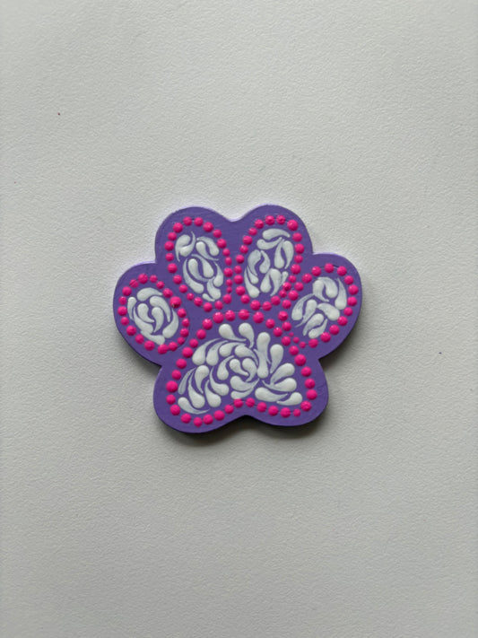 “Paw Love – Hand-Painted Mandala Dot Art Magnet”