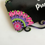 Pink and Green Regal Cutwork Dot Mandala Nameplate