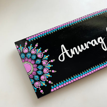 Customizable Dot Art Rectangular Nameplate