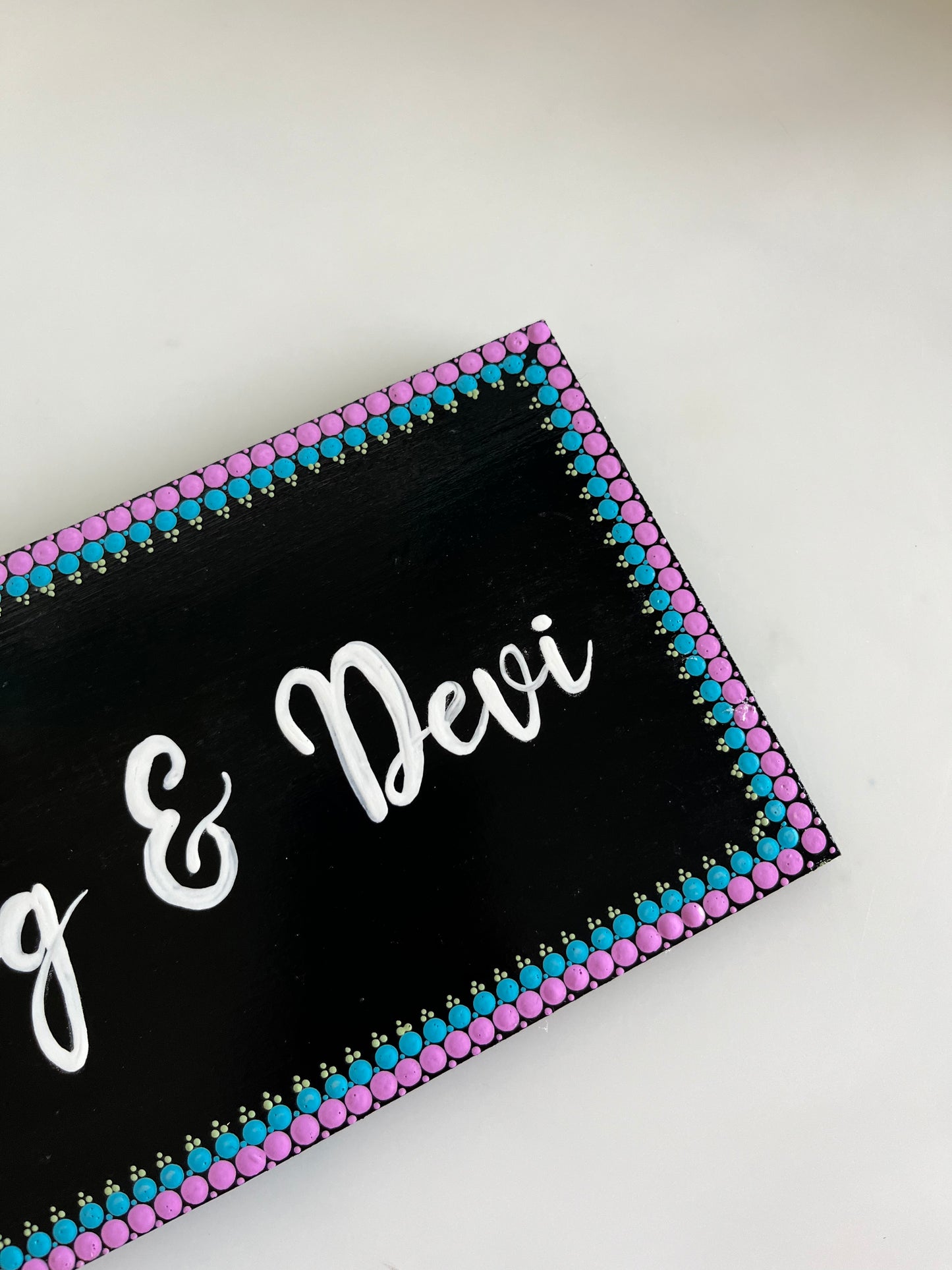 Customizable Dot Art Rectangular Nameplate