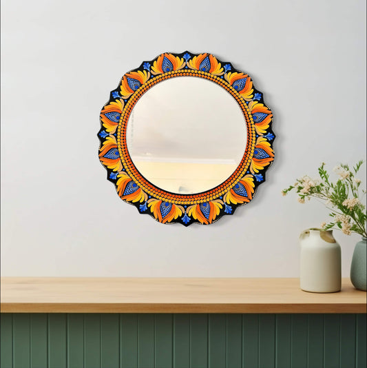 Dot Art Mandala Wall Decor - Mirror, Orange