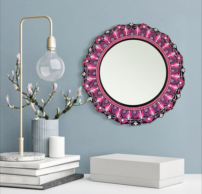 Dot Art Mandala Wall Decor - Mirror, Purple