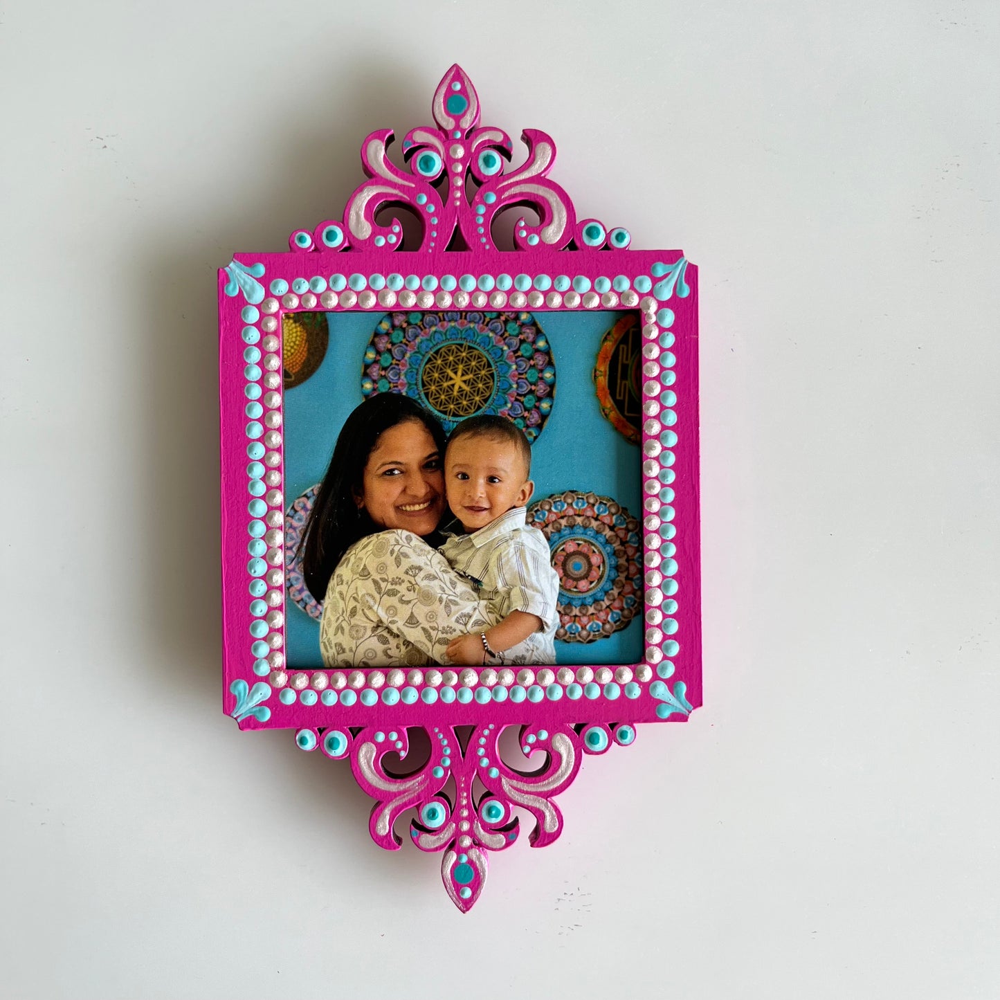 Messengers of Joy Dot Mandala Photo frame Magnets Square