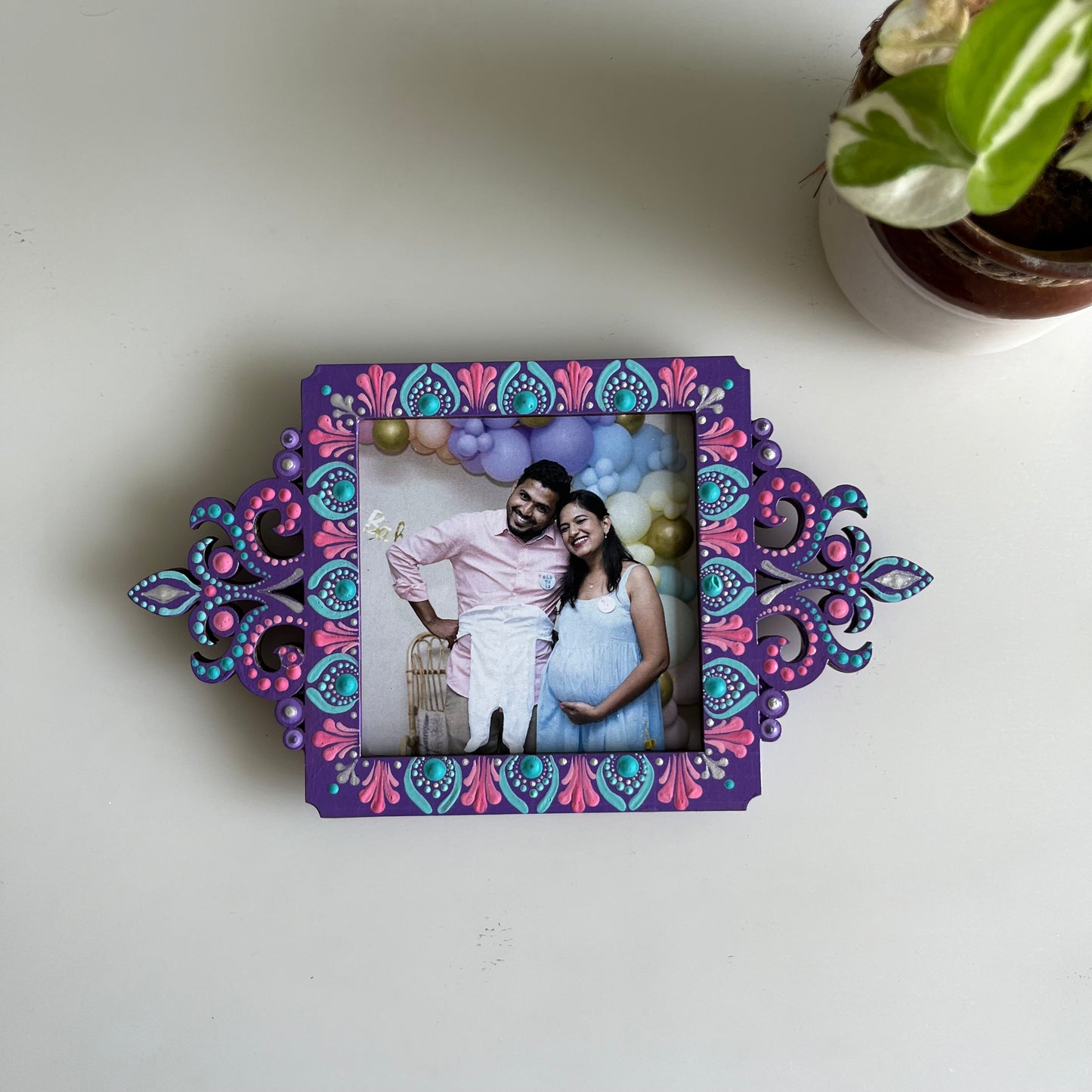 Messengers of Joy Dot Mandala Photo frame Magnets Square