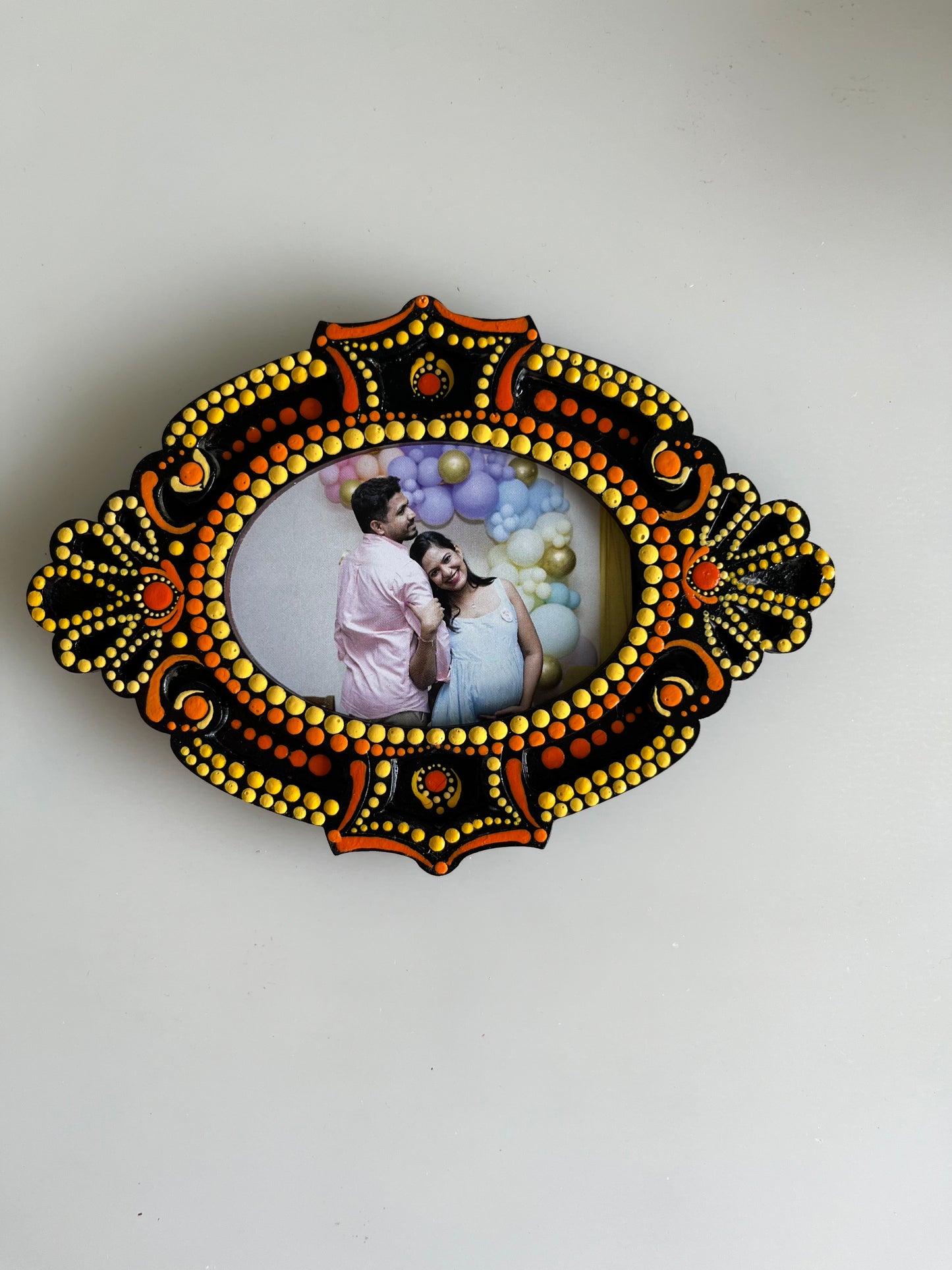 Messengers of Joy Dot Mandala Photoframe Magnets Oval