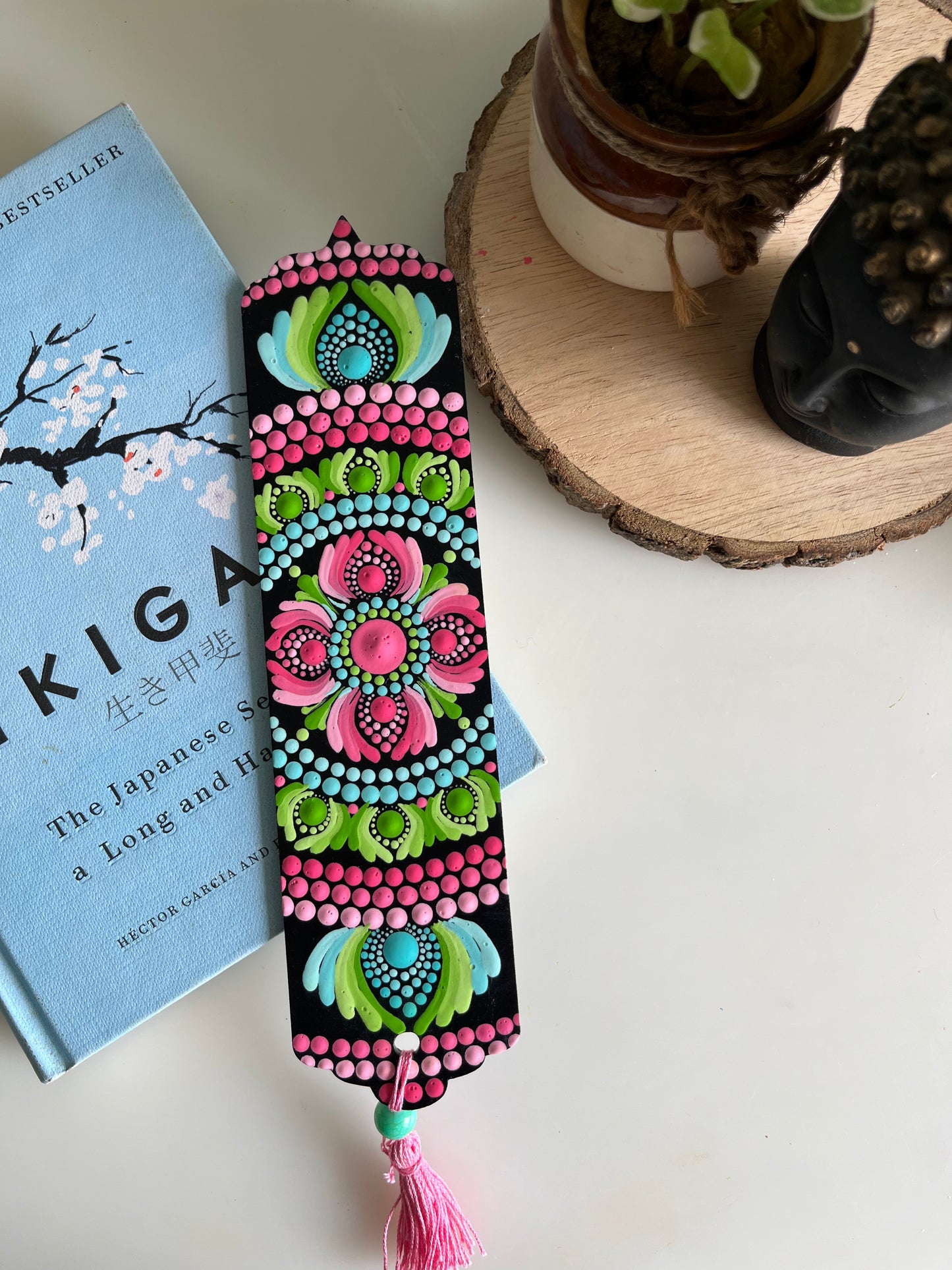 Dot Art Mandala Hand painted Bookmark