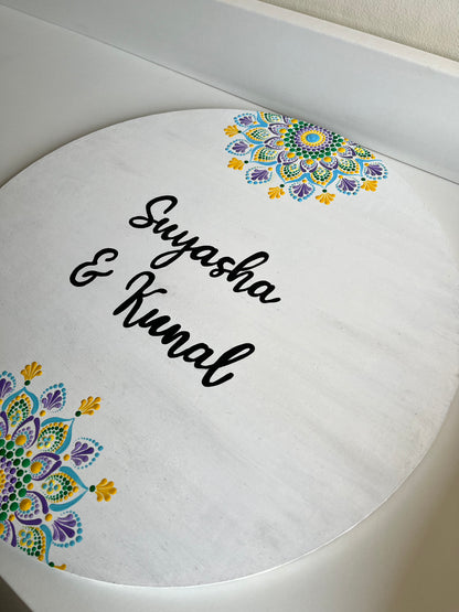 Circular Dot Mandala Hand painted Nameplate