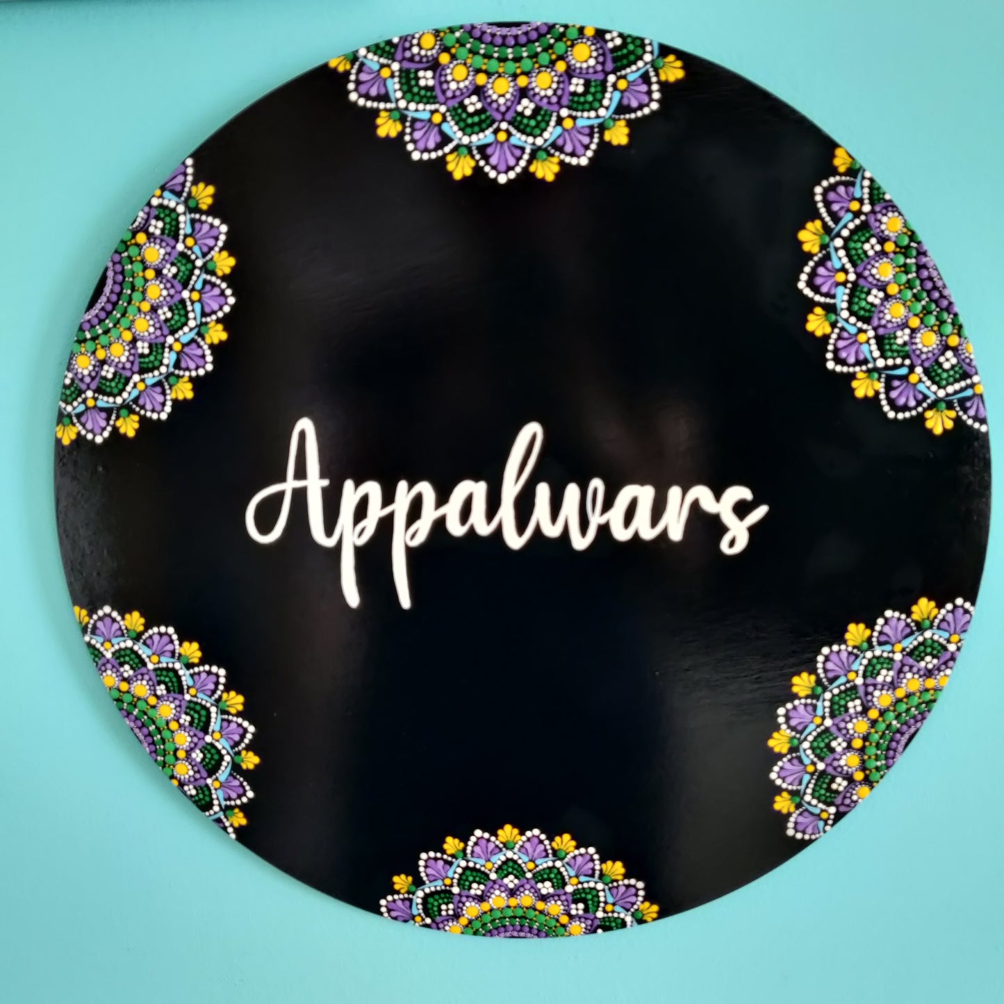 Circular Dot Mandala Hand painted Nameplate