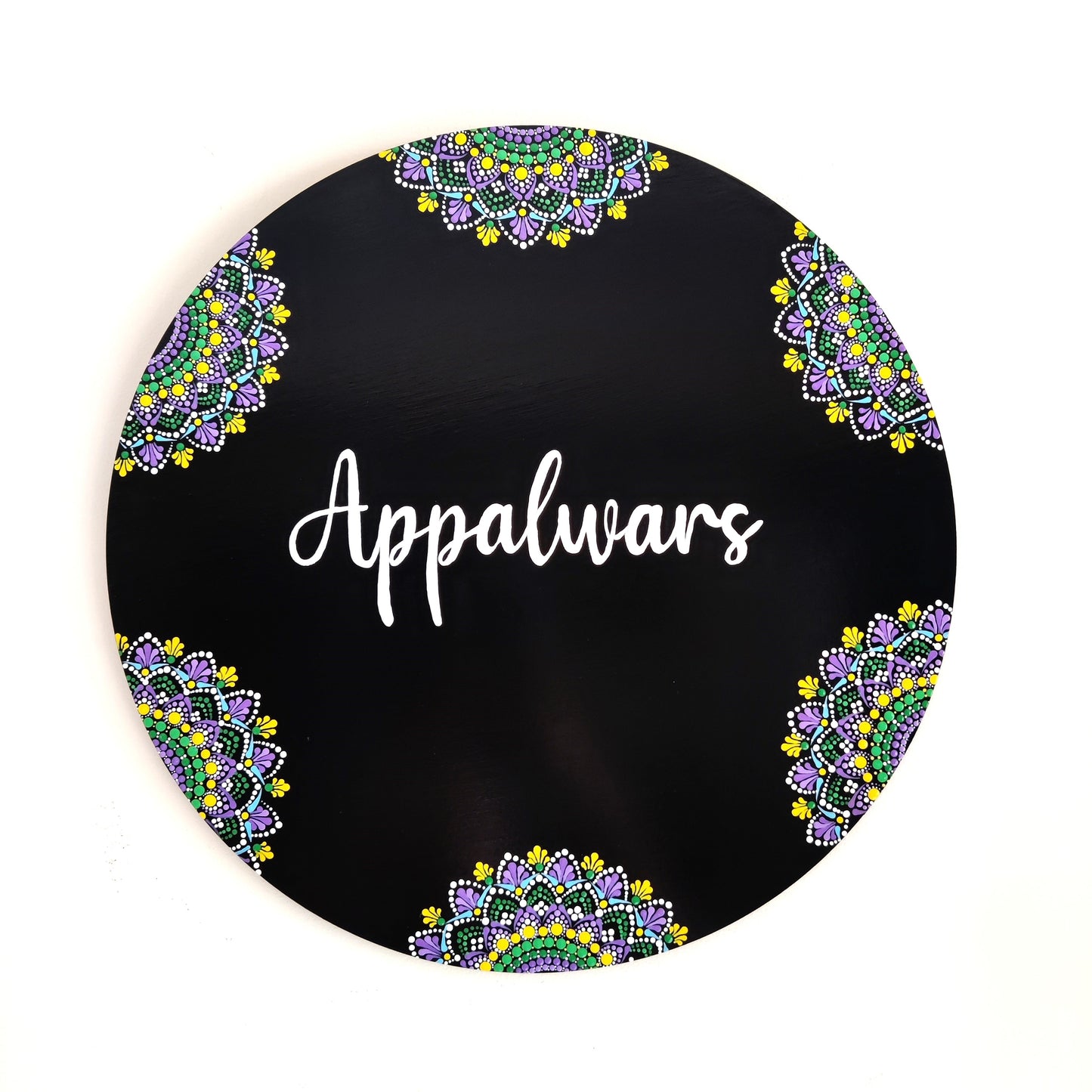 Circular Dot Mandala Hand painted Nameplate