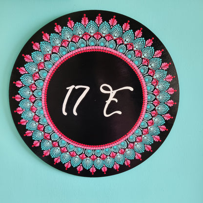 Circular Dot Mandala Hand painted Nameplate