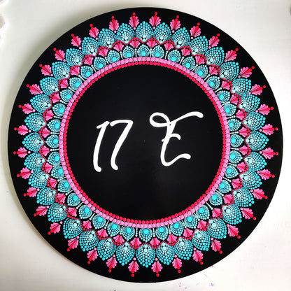 Circular Dot Mandala Hand painted Nameplate