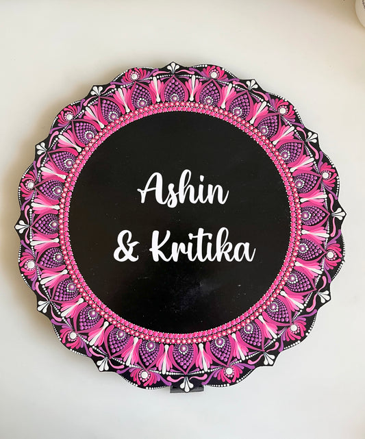 Dot-Art Mandala Circular Nameplate