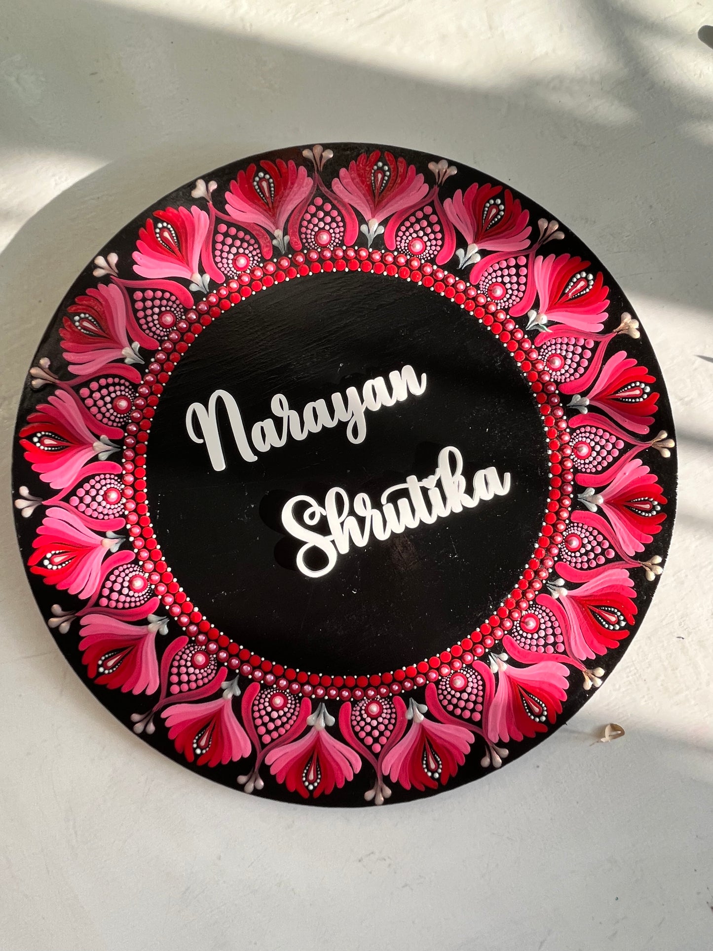 Dot-Art Mandala Circular Nameplate