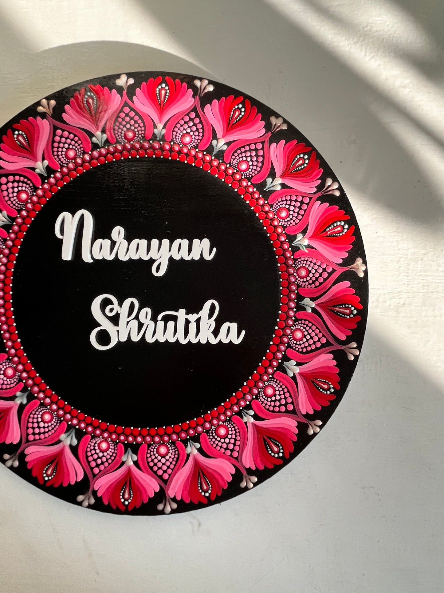 Dot-Art Mandala Circular Nameplate