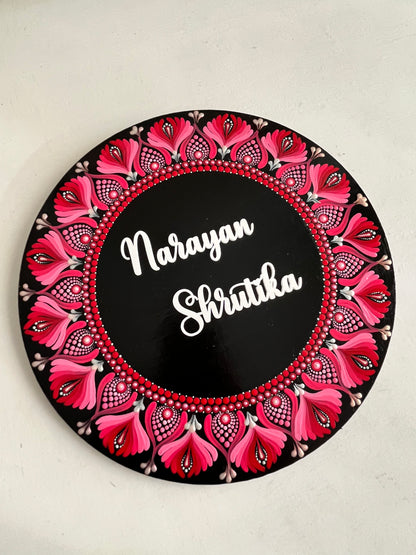 Dot-Art Mandala Circular Nameplate