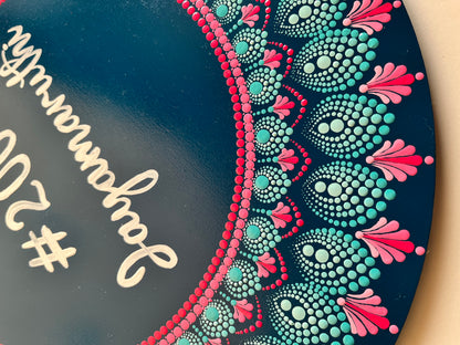 Dot Art Mandala Hand painted Circular Nameplate