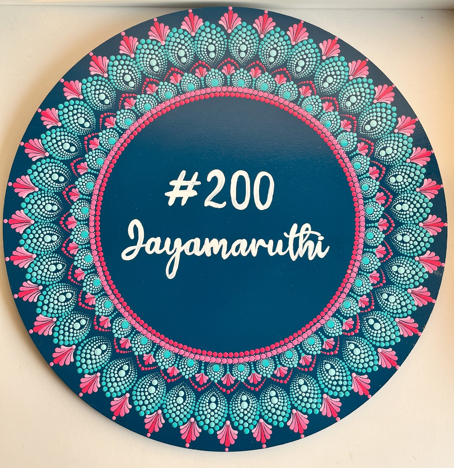 Dot Art Mandala Hand painted Circular Nameplate