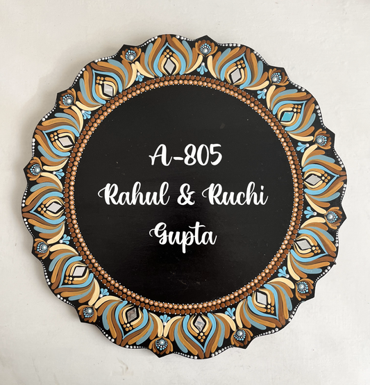 Dot-Art Mandala Circular Nameplate