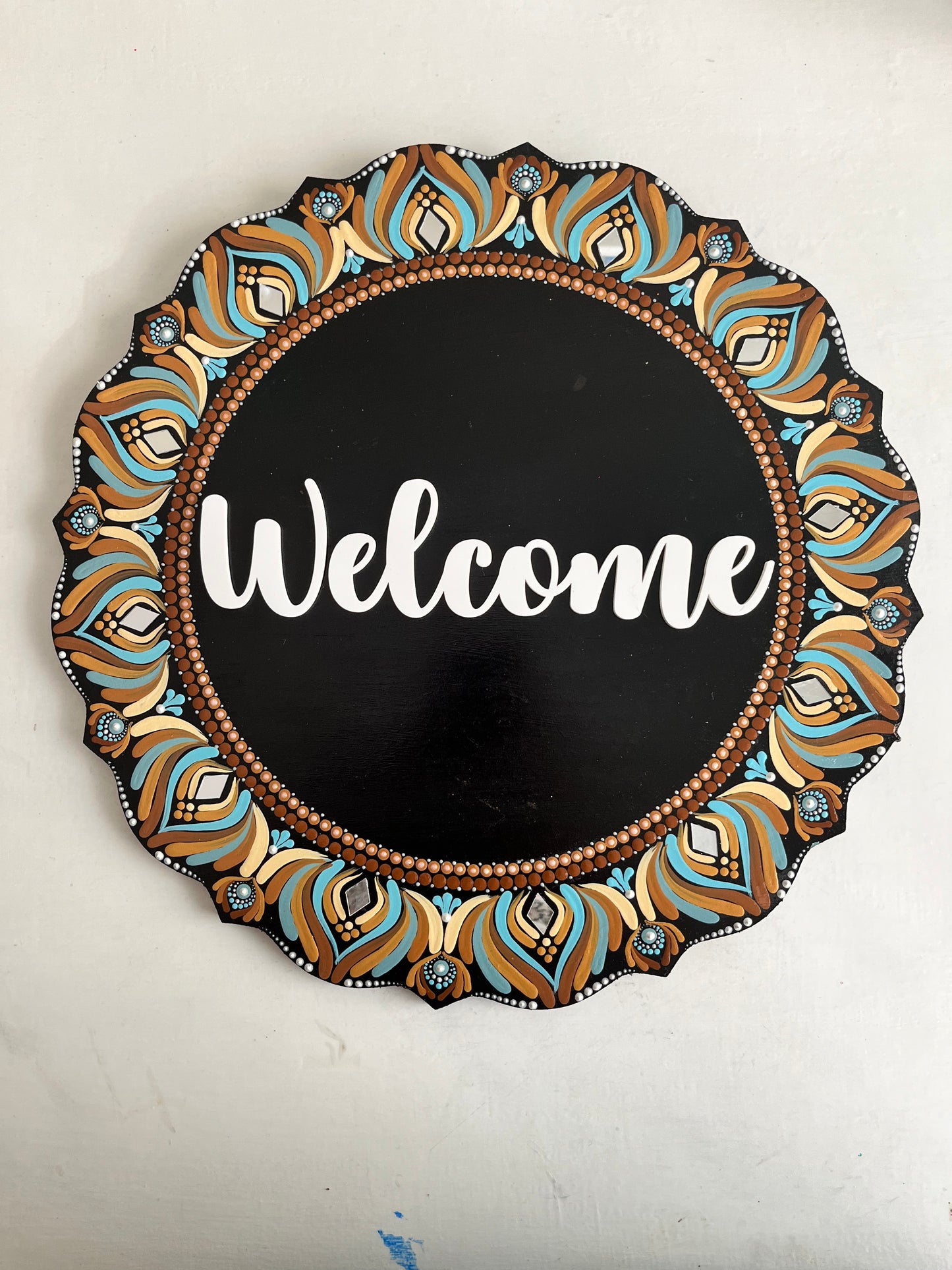 Dot-Art Mandala Circular Nameplate