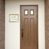 Cream & Gold Handpainted Dot Mandala Rectangular Nameplate – Customizable