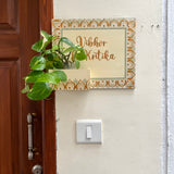 Dot Mandala Planter Nameplate – 25x30 cm  – Hand-painted & Personalized