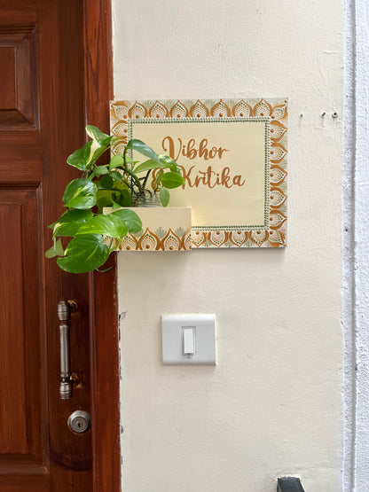 Dot Art Mandala Rectangular Planter Nameplate