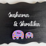 Trunk Tales – Hand-painted Dot Mandala Elephant Nameplate – 25x30 cm
