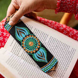 Golden Bloom – Handpainted Mandala Bookmark