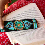 Golden Bloom – Handpainted Mandala Bookmark