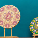 Blush Bloom – Handpainted Dot Mandala Table Décor