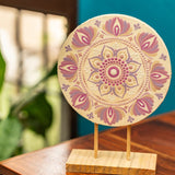 Blush Bloom – Handpainted Dot Mandala Table Décor