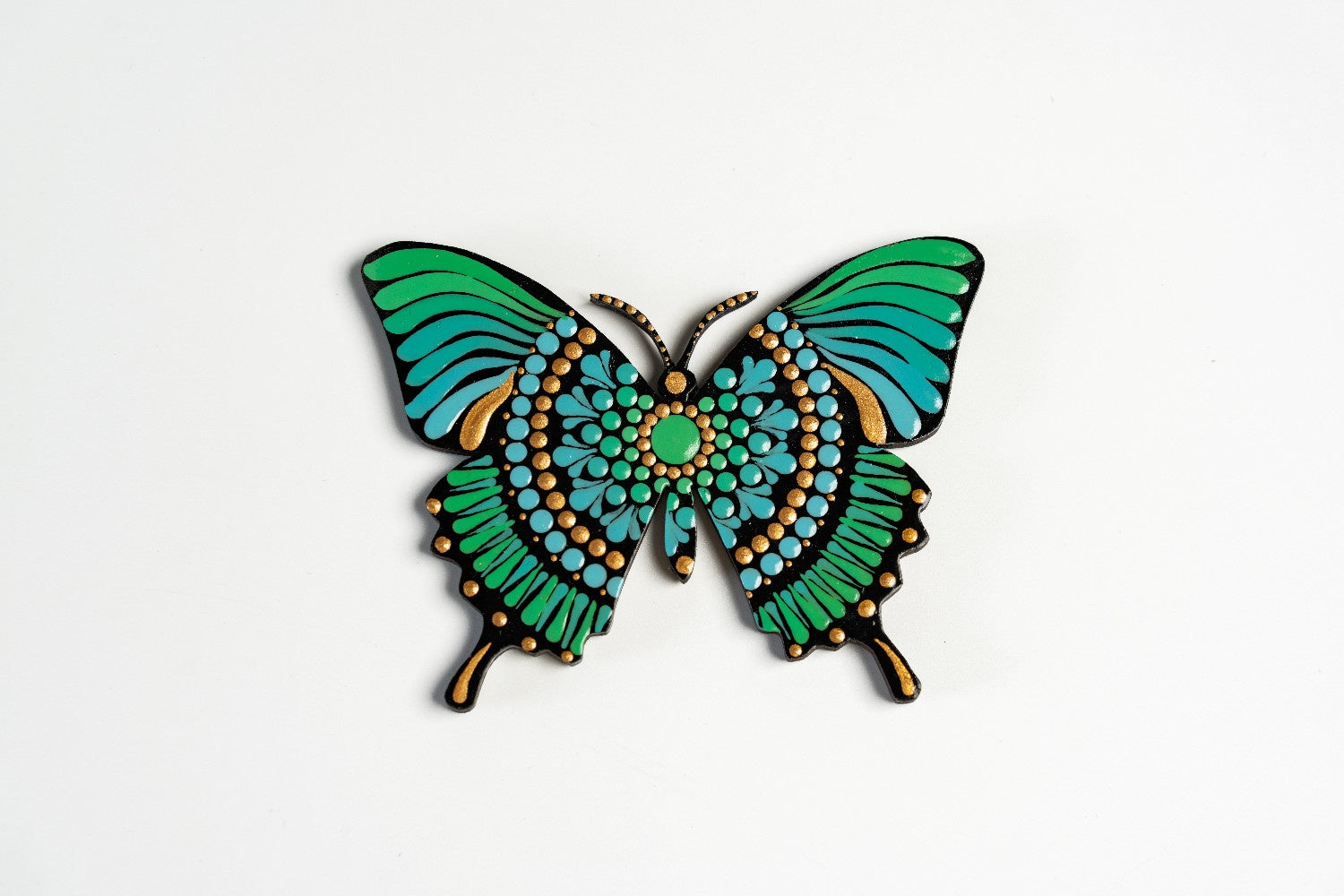 Flutter Joy – Handpainted Mandala Dot Butterfly