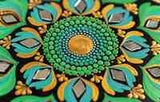 Ocean Grace – Handpainted Teal Dot Mandala Wall Art