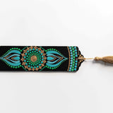 Golden Bloom – Handpainted Mandala Bookmark