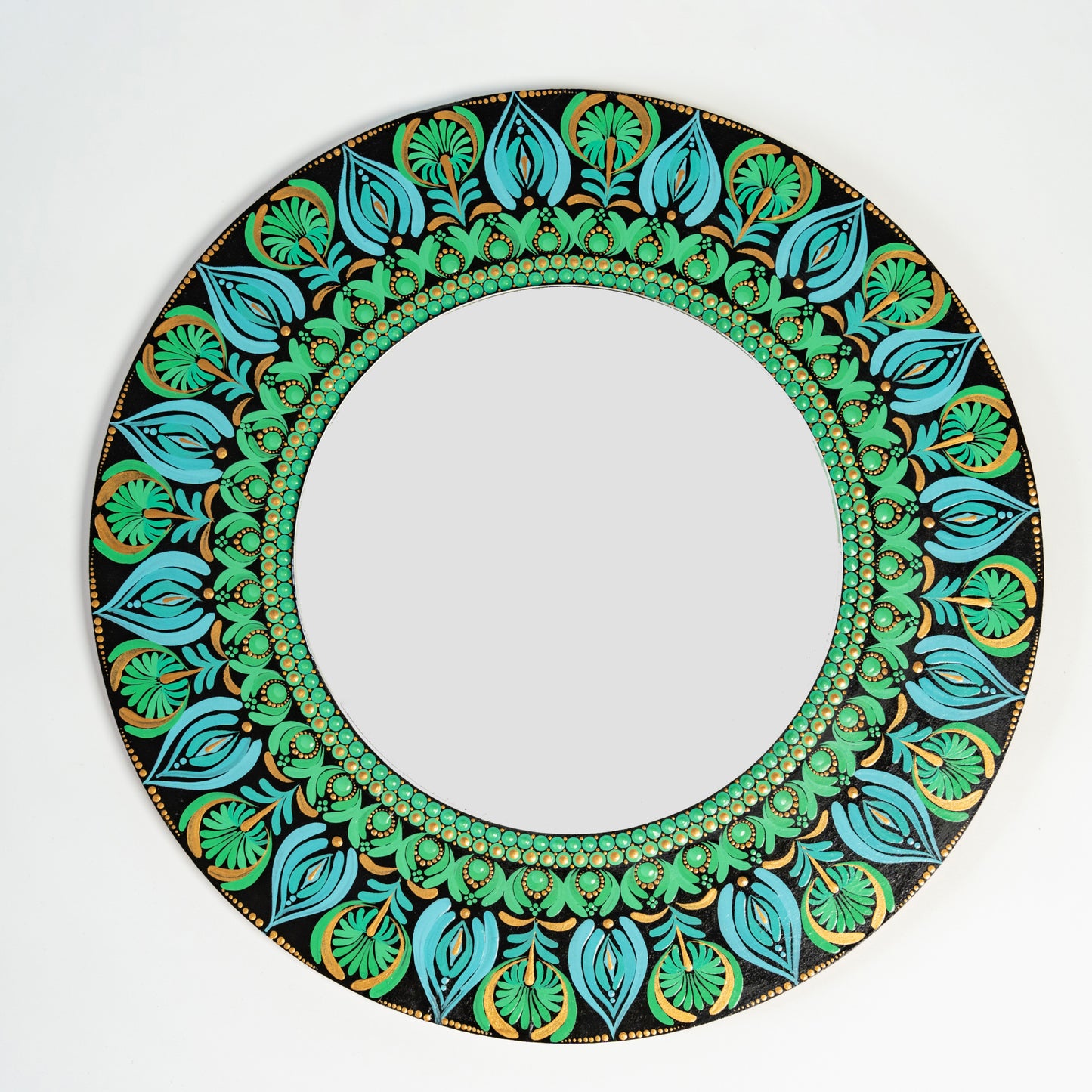 Dot Art Mandala Wall Decor - Mirror, Green